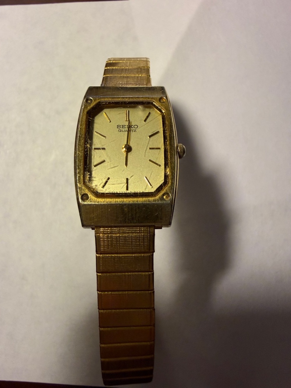 Vintage Seiko Women’s Gold Tone Watch Stretch Bracelet 7”.